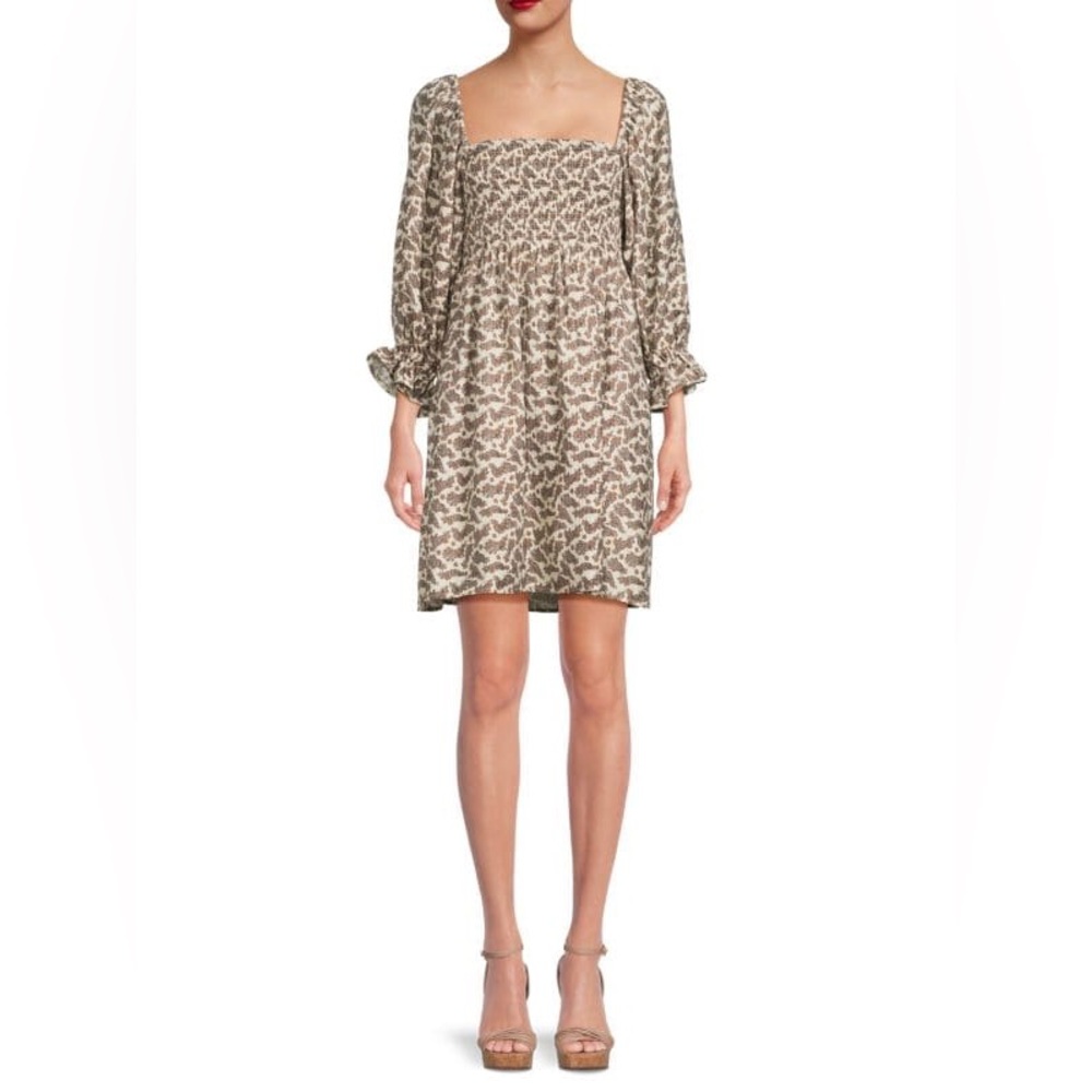 CAARA Portia Paisley Ruffle Trim Mini Dress - US Women’s Size XL